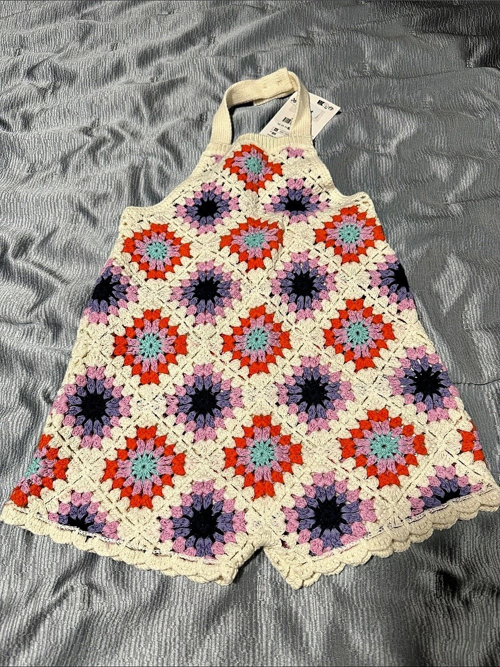 Zara Floral Crochet Romper Girls Crochet Dress Size 2-3 Years
